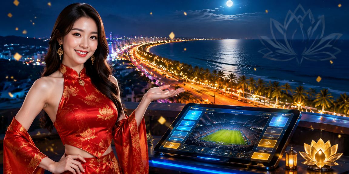 Người chơi esports tại Mũi Né theo dõi kèo cược trên laptop bên bãi biển